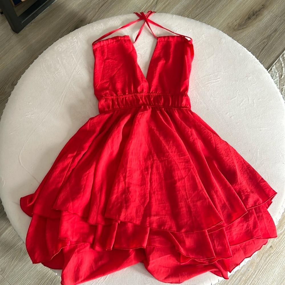 Red Ruffle Dress Size Small